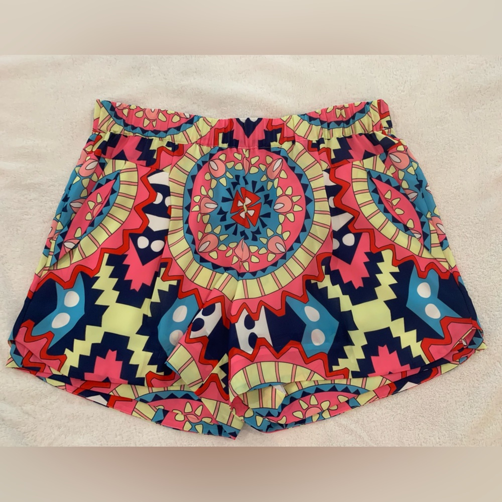 NWT Annie Griffin Wallace Short. Aztec Print (navy/yellow/pink). Size large.